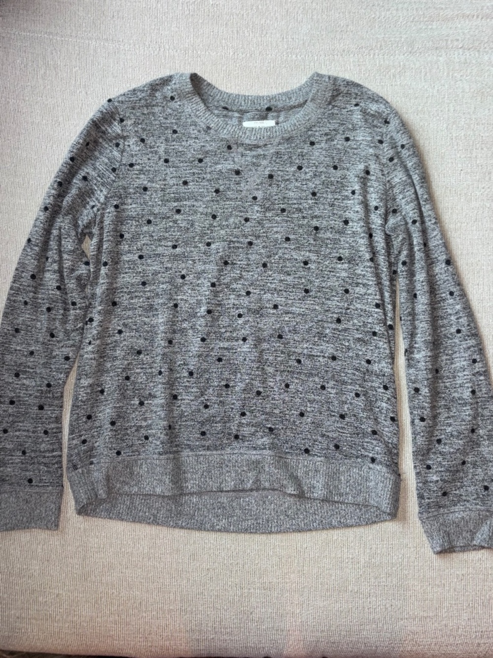 Lucky Brand Polka Dot Grey Sweater
